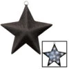 16" Black And Silver Glittered Light-Up County Western Sparkle Star