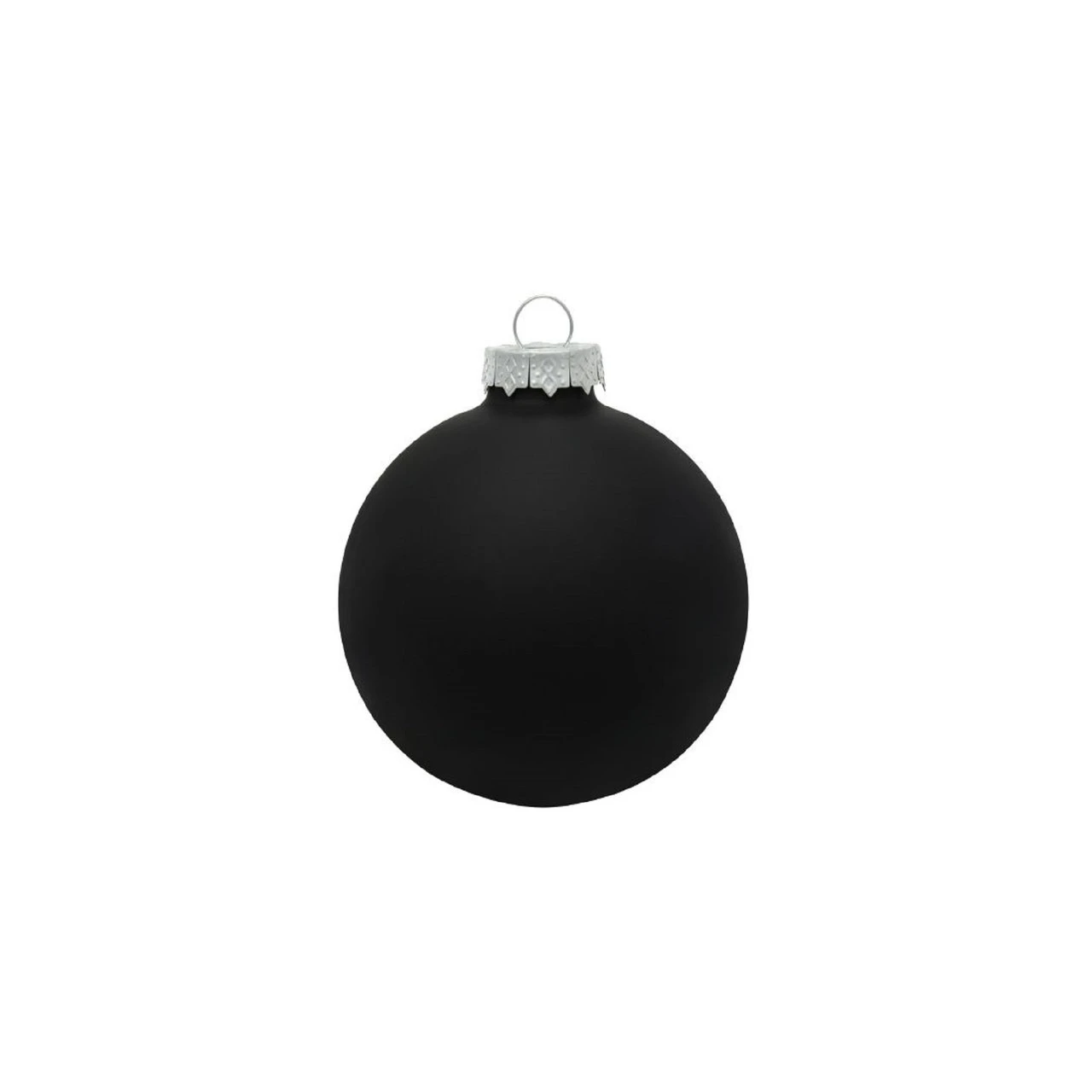 8ct Black Matte Glass Christmas Ball Ornaments 3.25" (80mm) 1 8ct Black Matte Glass Christmas Ball Ornaments 3.25" (80mm)