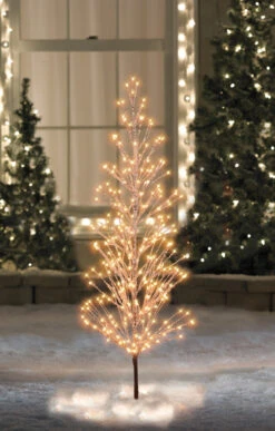 6' Pre-Lit LED Brown Artificial Christmas Tree With Icicle Lights- Clear Lights -Best Christmas Store 18 11217wae 6 92337.1667572595