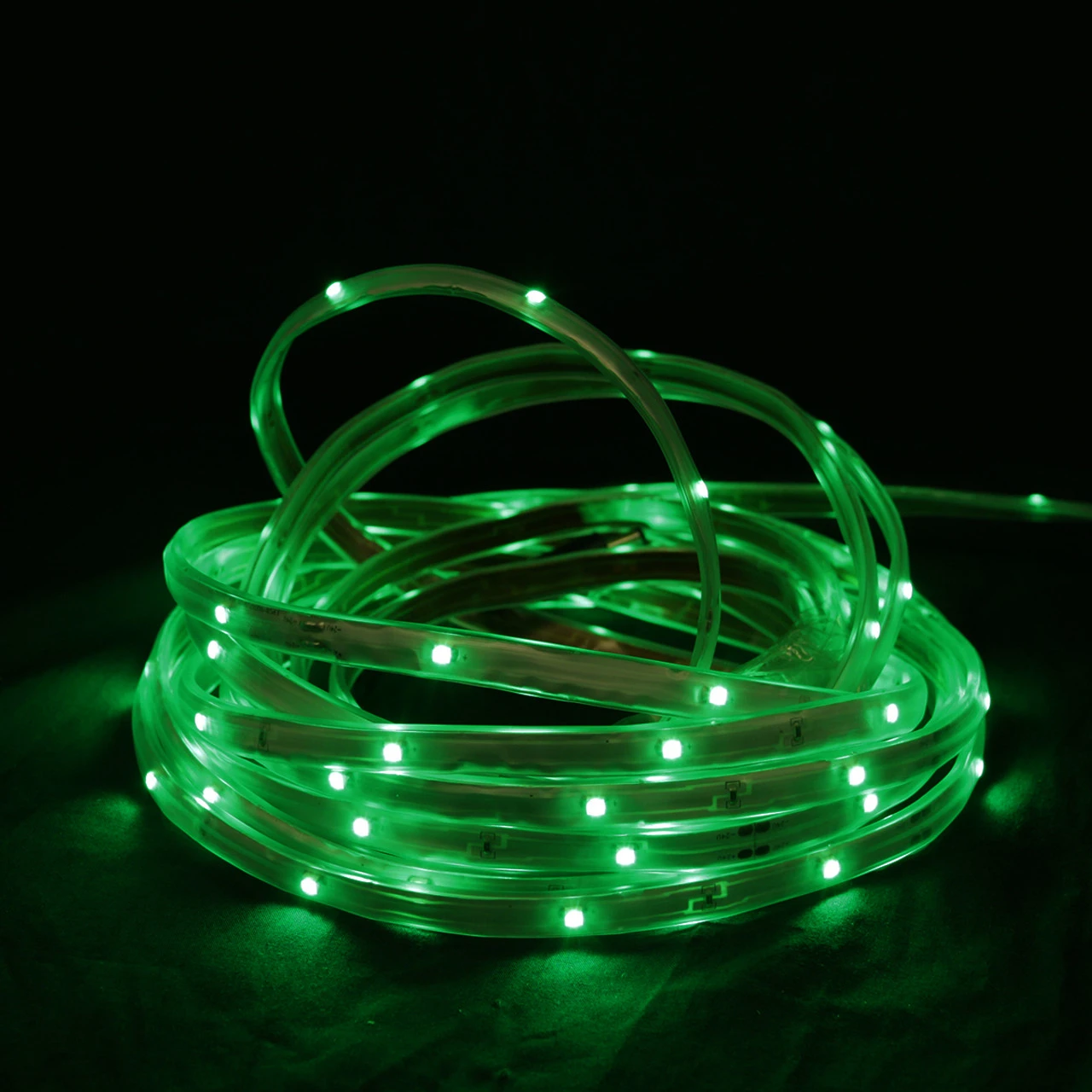 18' Green LED Outdoor Christmas Linear Tape Lighting - White Finish 1 18' Green LED Outdoor Christmas Linear Tape Lighting - White Finish