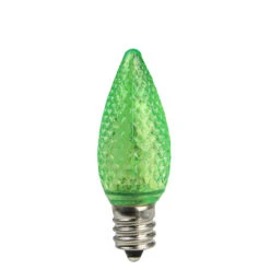 Pack Of 25 Faceted LED C7 Green Christmas Replacement Bulbs