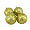4ct Gold Mirrored Shiny Glass Christmas Ball Ornaments 4" (100mm)