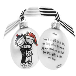 "Hug The People You Love" Marci Glass Christmas Ball Ornament 2.75" (70mm) -Best Christmas Store 50055 01 29366.1687382037