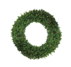 Pre-Lit Dakota Red Pine Artificial Commercial Christmas Wreath, 72-Inch, Clear Dura Lights