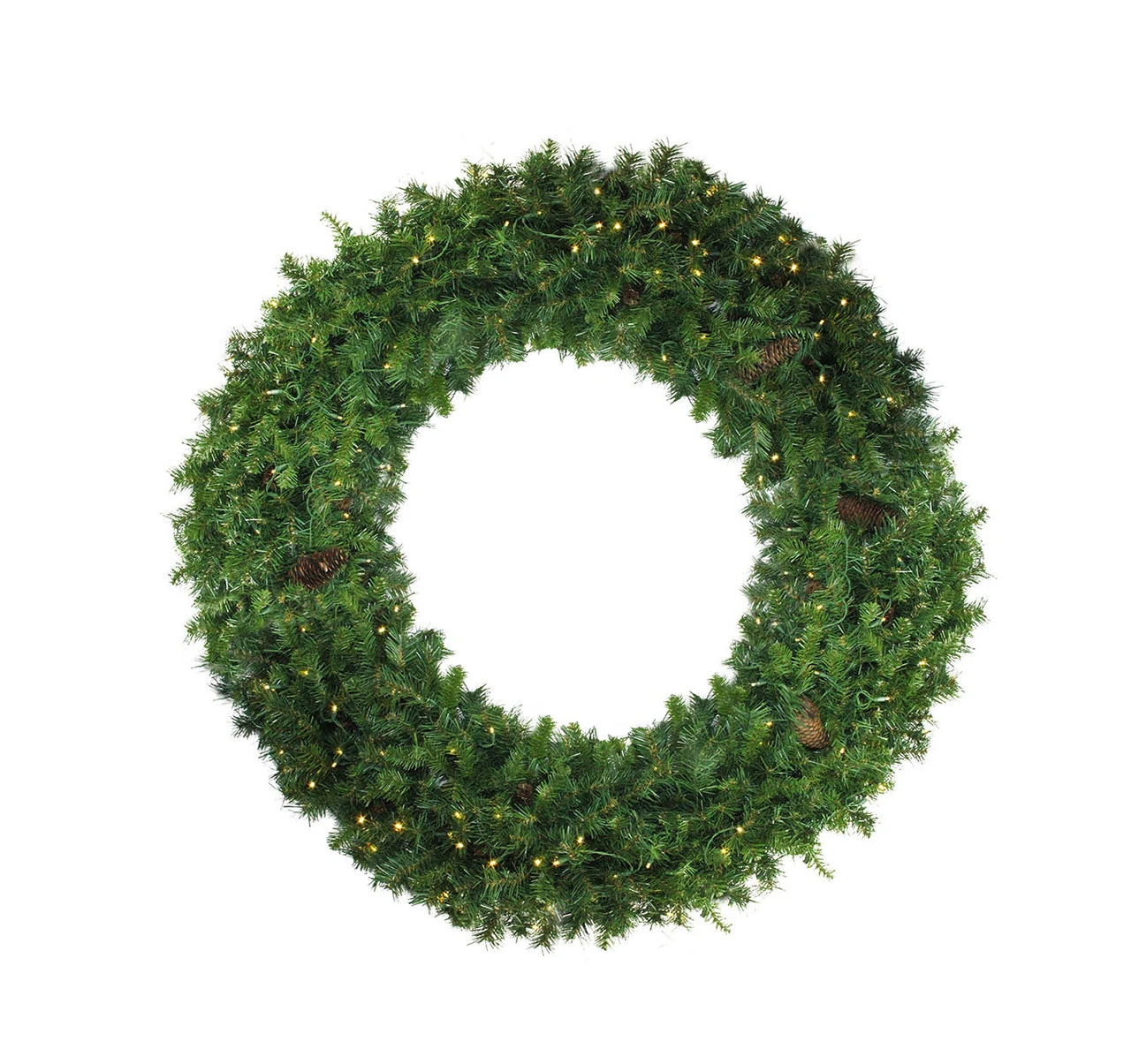 Pre-Lit Dakota Red Pine Artificial Commercial Christmas Wreath, 72-Inch, Clear Dura Lights 1 Pre-Lit Dakota Red Pine Artificial Commercial Christmas Wreath, 72-Inch, Clear Dura Lights