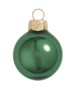 12ct Emerald Green Glass Shiny Finish Christmas Ball Ornaments 2.75" (70mm)