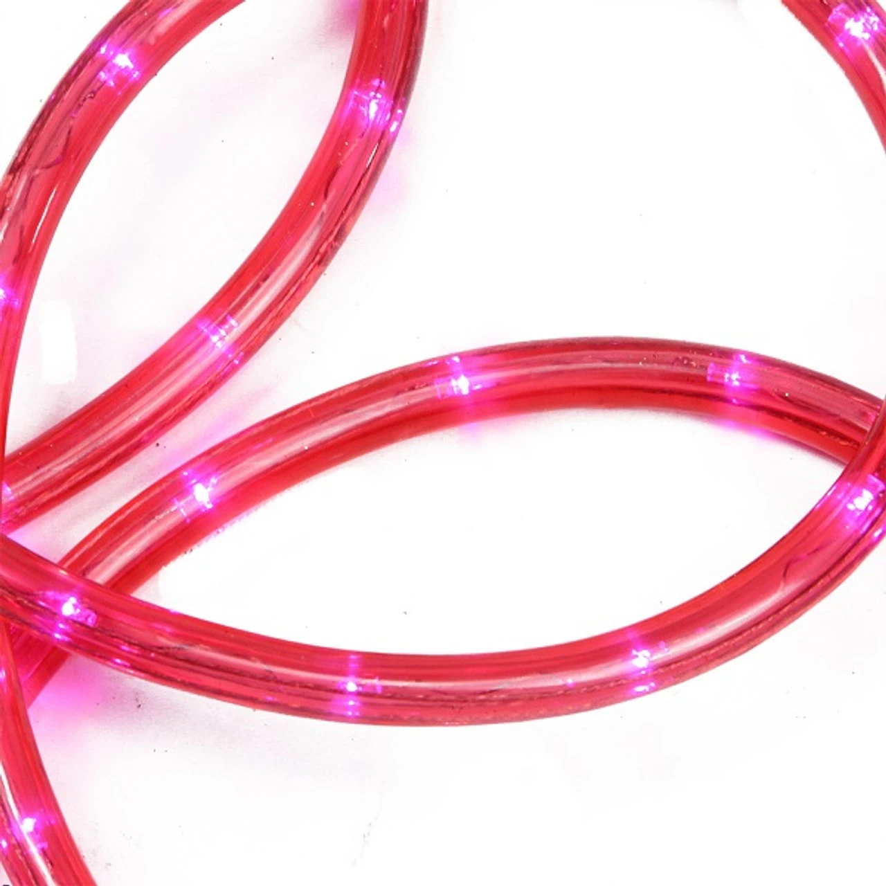 18' Pre-Lit Pink LED Outdoor Christmas Rope Lights 2 18' Pre-Lit Pink LED Outdoor Christmas Rope Lights - Image 2