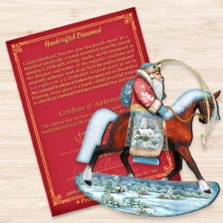 Set Of 2 Santa Horse Ride Wooden Christmas Ornaments 5.5" -Best Christmas Store 8151121 3 04223.1667549624