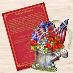 Set Of 2 American Freedom Celebration Wooden Christmas Ornaments 5.5" -Best Christmas Store 8161040 1711 3 30277.1667549740