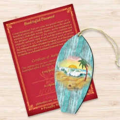 Set Of 2 Surfboard Beach Scene Wooden Christmas Ornaments 5.5" -Best Christmas Store 8198522 3 23812.1667549688