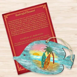 Set Of 2 Fish Beach Scene Wooden Christmas Ornaments 5.5" 6 Set Of 2 Fish Beach Scene Wooden Christmas Ornaments 5.5" -Best Christmas Store 8198527 3 14893.1667549722