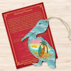 Set Of 2 Pelican Beach Scene Wooden Christmas Ornaments 5.5" -Best Christmas Store 8198543 3 81955.1667549688