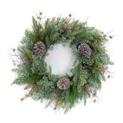 Juniper And Pine Artificial Christmas Wreath, 27.75-Inch, Unlit