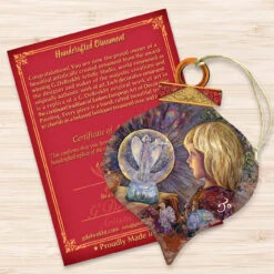 Set Of 2 Little Girl With Fairies Wooden Christmas Ornaments 5.5" -Best Christmas Store 845619 jw 3 58856.1667549699