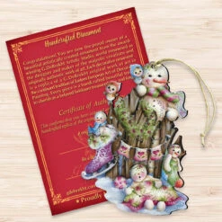 Set Of 2 Snowmen Rest Wooden Christmas Ornaments 5.5" -Best Christmas Store 8457502 3 00096.1667549718