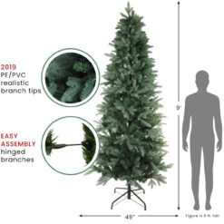 9' Slim Frasier Fir Artificial Christmas Tree, Unlit 7 9' Slim Frasier Fir Artificial Christmas Tree, Unlit -Best Christmas Store 927 58679.1684883905