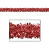Club Pack Of 12 Festive Metallic Red Foil Tinsel 6-Ply Christmas Garlands 15' - Unlit