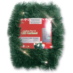18' Green Pre-Lit LED Battery Operated Sparkling Artificial Christmas Garland