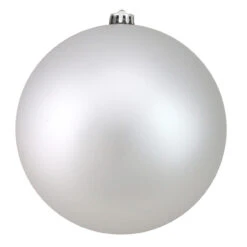 Silver Splendor Shatterproof Matte Christmas Ball Ornament 8" (200mm)
