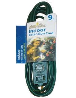 9’ Brite Star Indoor Multi-Outlet Extension Cord – Green Wire