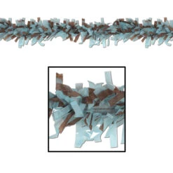Club Pack Of 24 Light Blue And Brown Festive Tissue Festooning Decorations 25'