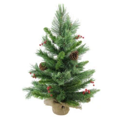 24" Mixed Cashmere Berry Pine Medium Artificial Christmas Tree - Unlit