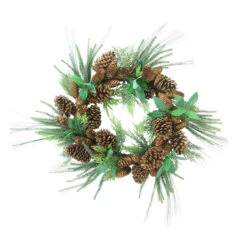 Green Foilage With Mixed Pinecones Artificial Christmas Wreath - 24-Inch, Unlit