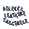 96' Blue And Gray Countdown Christmas Stocking Garland - Unlit