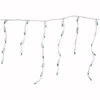 Set Of 100 Green Icicle Christmas Lights - 7.8 Ft White Wire