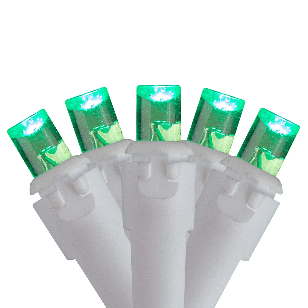 70 Green LED Wide Angle Icicle Christmas Lights - 5.25 Ft White Wire 1 70 Green LED Wide Angle Icicle Christmas Lights - 5.25 Ft White Wire
