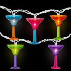 10-Count Vibrantly Colored Margarita Glass Summer Outdoor Patio Christmas Light Set, 7.5' White Wire -Best Christmas Store britestar 36 566 77 3 22025.1667575591