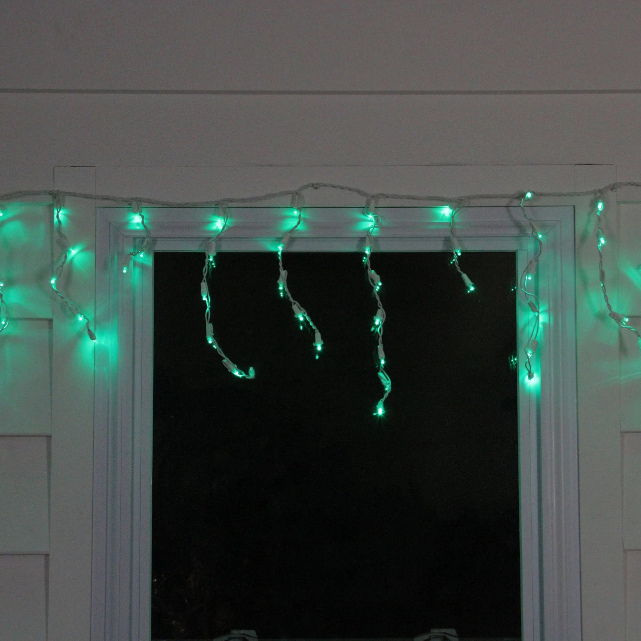 70 Green LED Wide Angle Icicle Christmas Lights - 5.25 Ft White Wire 3 70 Green LED Wide Angle Icicle Christmas Lights - 5.25 Ft White Wire - Image 3