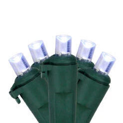 150 White LED Wide Angle Christmas Lights - 49.58 Ft Green Wire