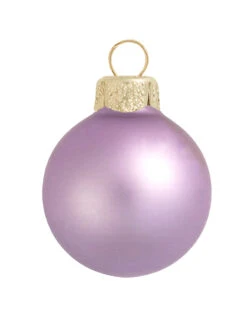 6ct Lavender Glass Matte Christmas Ball Ornaments 4" (100mm)
