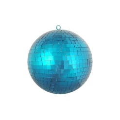 Peacock Blue Mirrored Glass Disco Ball Christmas Ornament 8" (200mm)