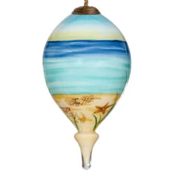 4.75” Ivory And Blue Beach Glass Hanging Christmas Ornament 7 4.75” Ivory And Blue Beach Glass Hanging Christmas Ornament -Best Christmas Store dacf 1911078 3 80112.1667620509