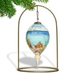 4.75” Ivory And Blue Beach Glass Hanging Christmas Ornament 8 4.75” Ivory And Blue Beach Glass Hanging Christmas Ornament -Best Christmas Store dacf 1911078 4 55220.1667620509