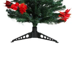 5' Pre-Lit Medium Fiber Optic Artificial Christmas Tree With Red Poinsettias - Multicolor Lights -Best Christmas Store dak gd 41750 3 37179.1667663658