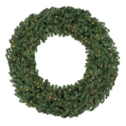 Pre-Lit Canadian Pine Commercial Christmas Wreath, 10 Ft, Clear Lights