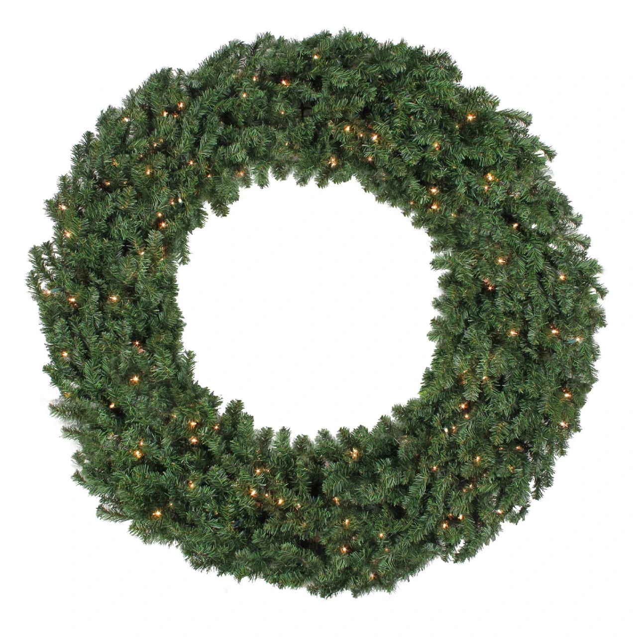 Pre-Lit Canadian Pine Commercial Christmas Wreath, 10 Ft, Clear Lights 1 Pre-Lit Canadian Pine Commercial Christmas Wreath, 10 Ft, Clear Lights