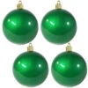 4ct Candy Green Shatterproof Shiny Finish Christmas Ball Ornaments 4" (100mm)