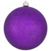 Purple Shatterproof Glitter Christmas Ball Ornament 8" (200mm)