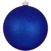 Royal Blue Shatterproof Glitter Christmas Ball Ornament 8" (200mm)