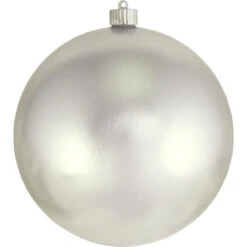 Cloud Silver Shatterproof Shiny Christmas Ball Ornament 8" (200mm)