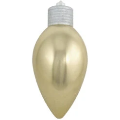 12" Gold And Silver Shatterproof Shiny C9 Light Bulb Christmas Ornament