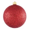 2ct Red Shatterproof Glitter Christmas Ball Ornaments 6" (150mm)
