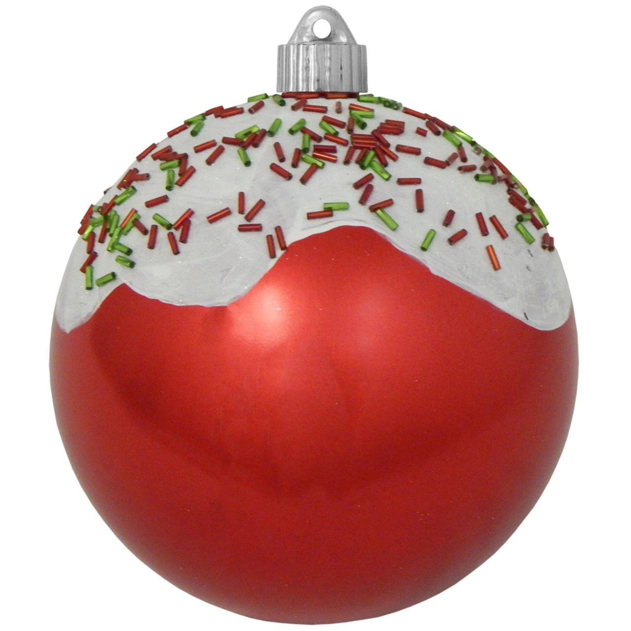 2ct Red And White Candy Sprinkles Shatterproof Matte Christmas Ball Ornaments 6" (150mm) 1 2ct Red And White Candy Sprinkles Shatterproof Matte Christmas Ball Ornaments 6" (150mm)