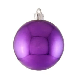 4ct Rhapsody Purple Shatterproof Shiny Finish Christmas Ball Ornaments 4" (100mm)
