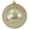 Shiny Champagne Silver Shatterproof Christmas Ball Ornament 8" (200mm)