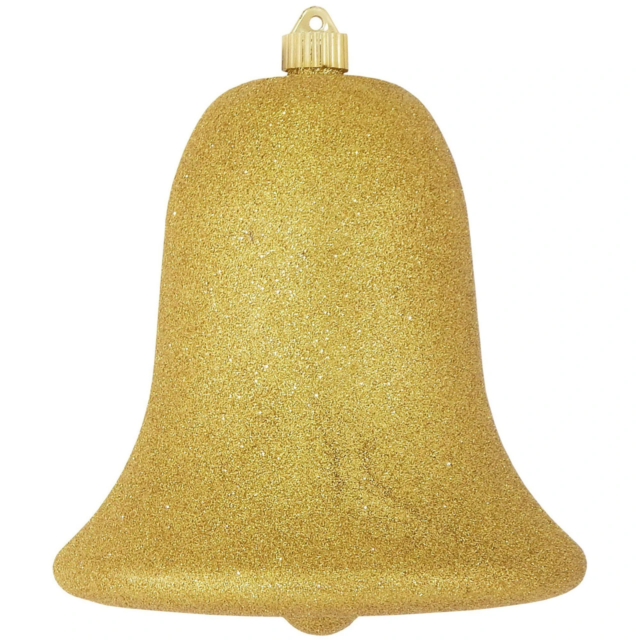 9" Gold Shatterproof Glitter Christmas Bell Ornament 1 9" Gold Shatterproof Glitter Christmas Bell Ornament